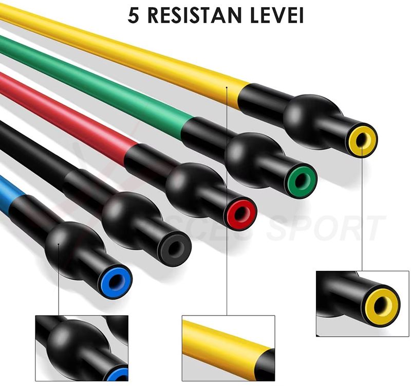 5 Levels Latex Resistance Tube Set