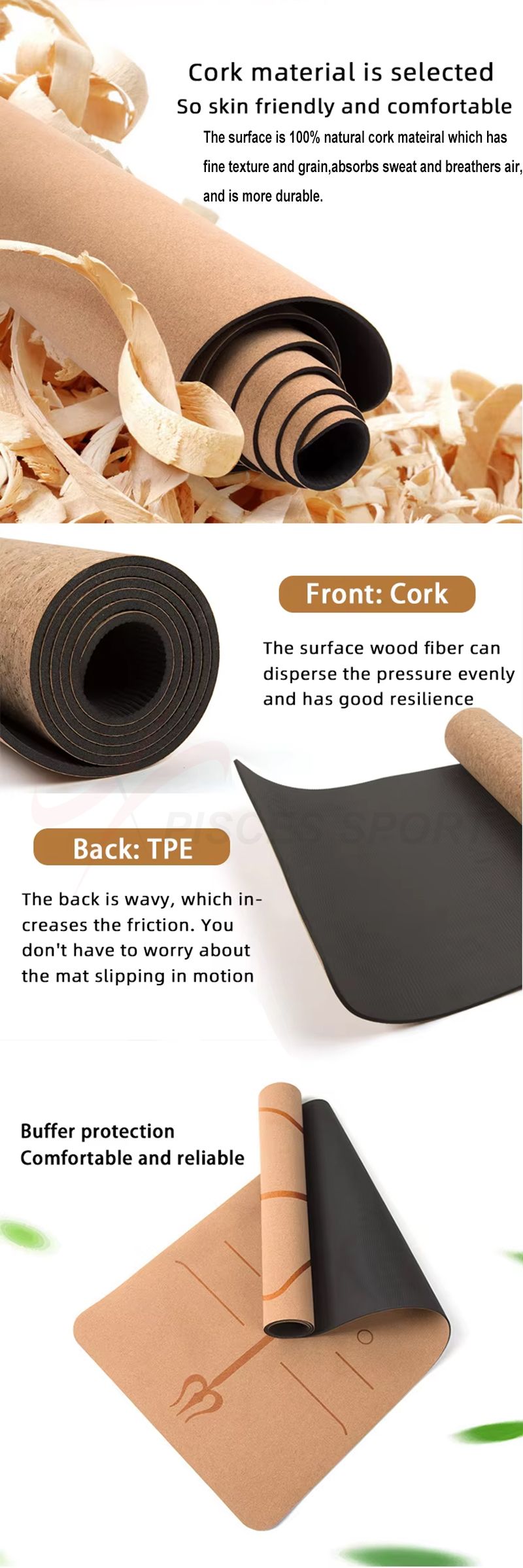 Cork Tpe Yoga Mat